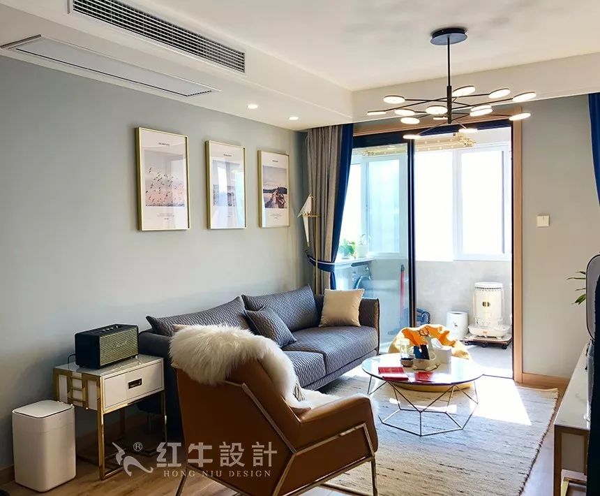 南京鳳悅北園90㎡北歐風(fēng)格--原木色與暖灰色構(gòu)造的家04客廳