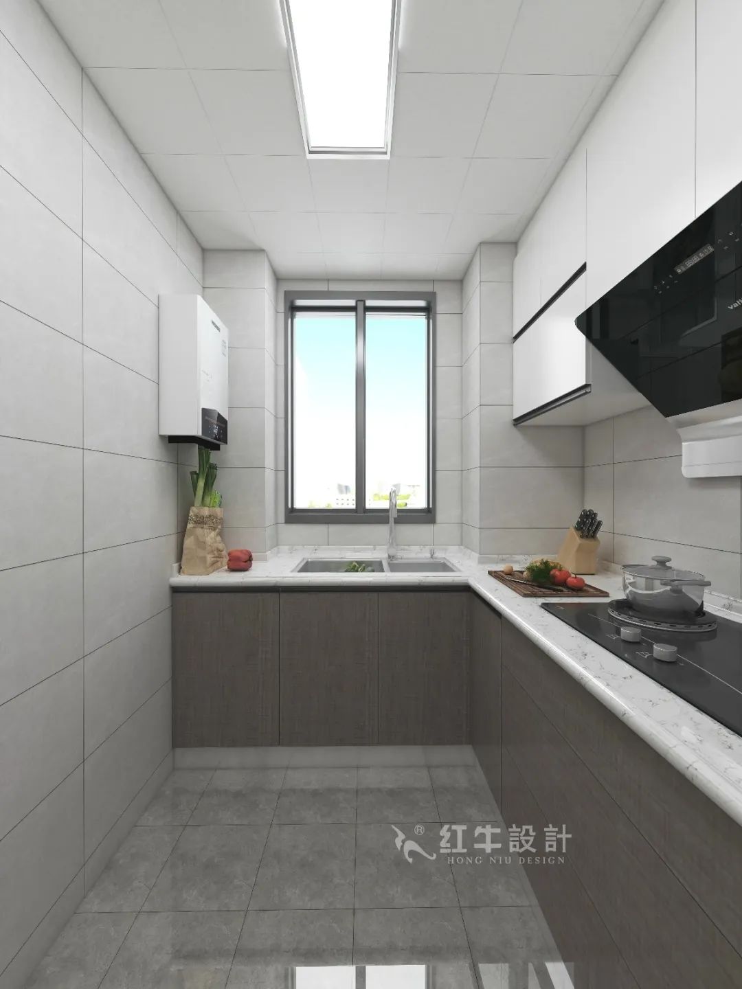 劉萍萍_花崗鴻福城132㎡現(xiàn)代簡約風(fēng)格_兩套小戶型打通變大宅，中西雙廚房+衣帽間打造品質(zhì)生活！10廚房