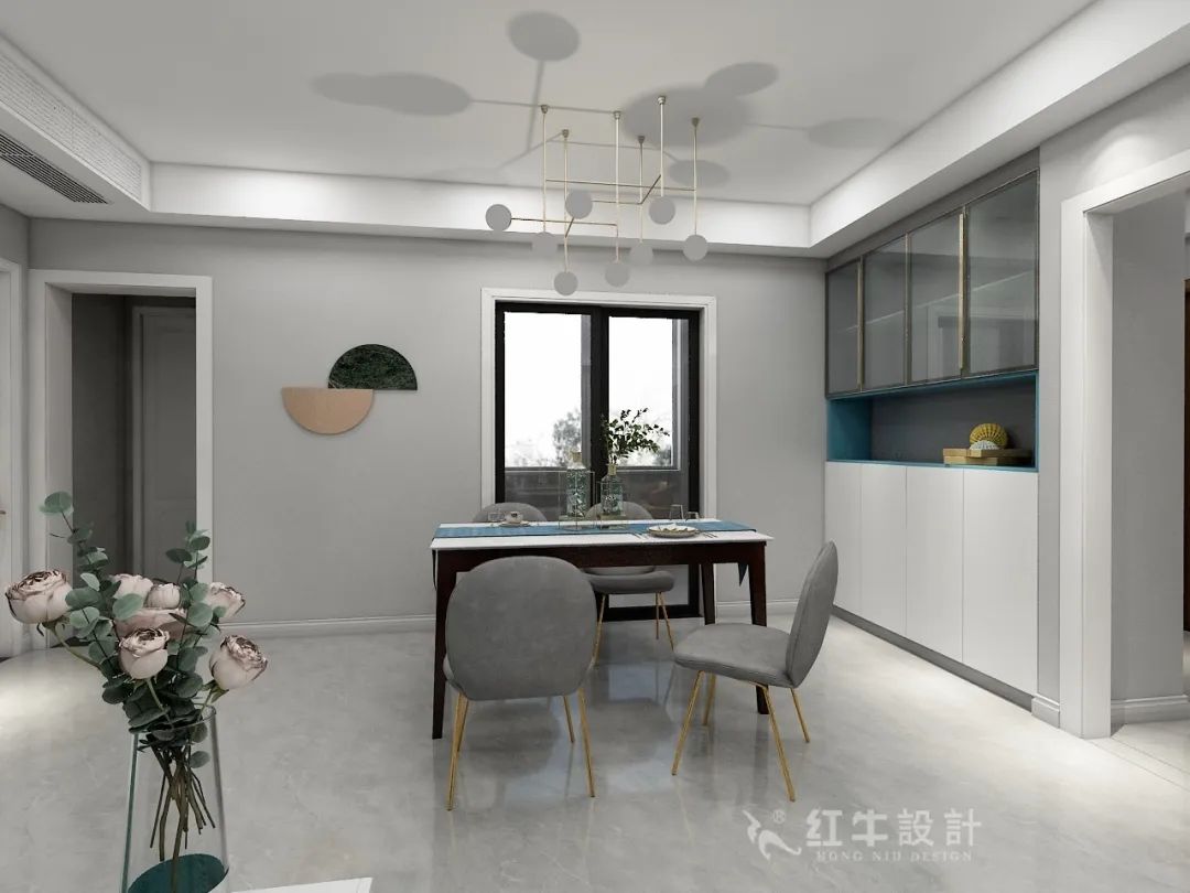 熊皓宇_紅牛設(shè)計(jì)--保利金地貝克115㎡（三房）現(xiàn)代風(fēng)格08效果圖欣賞_餐廳
