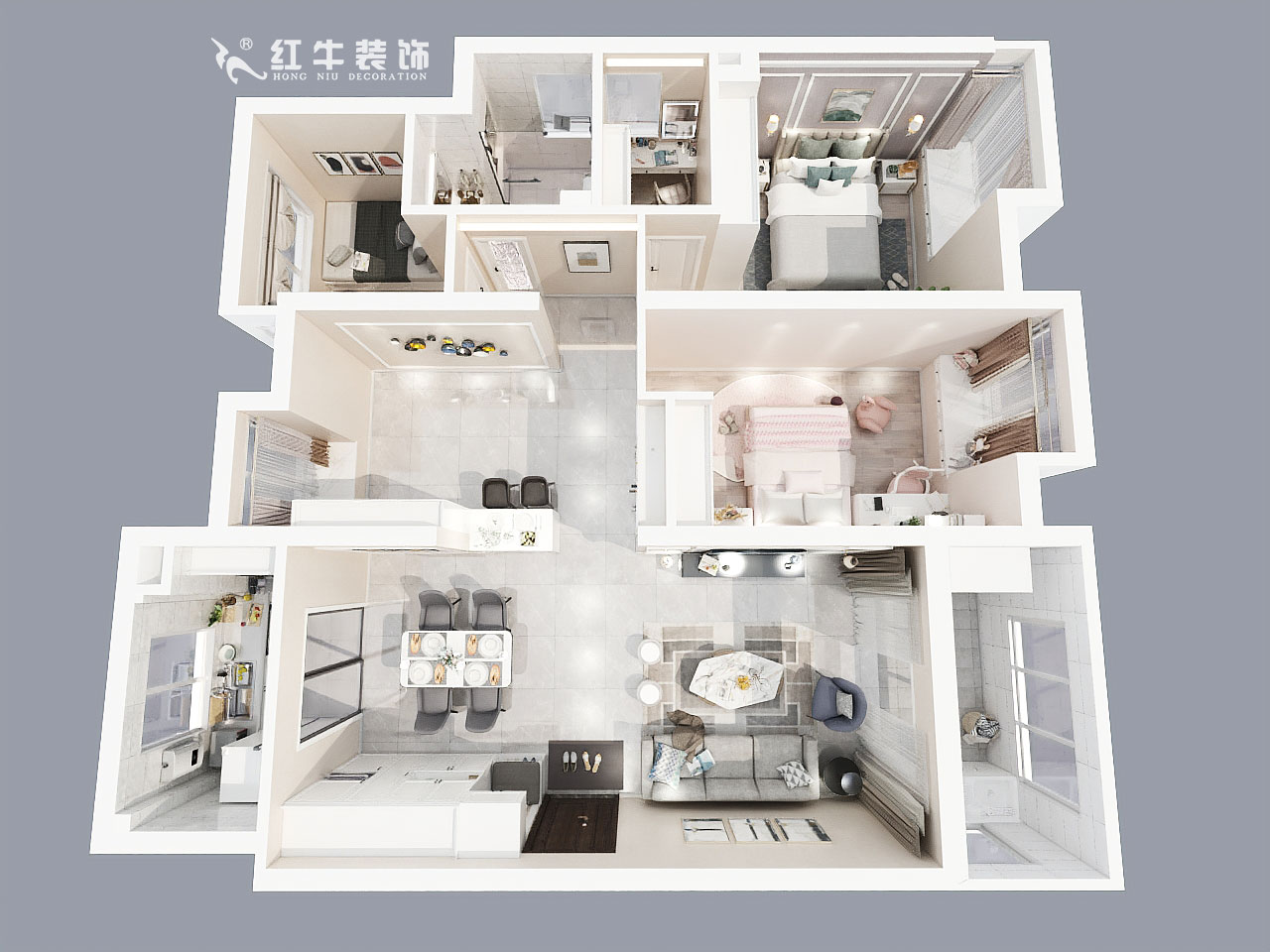 蔣琛_萬達茂三期2-2001-128㎡-現(xiàn)代簡約風格_鳥瞰圖+logo