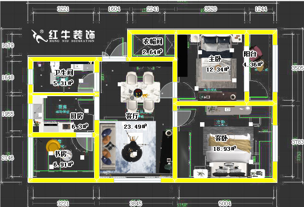 顧娟_苜蓿園大街238號3-4-508-90㎡-簡約風格00平面彩圖