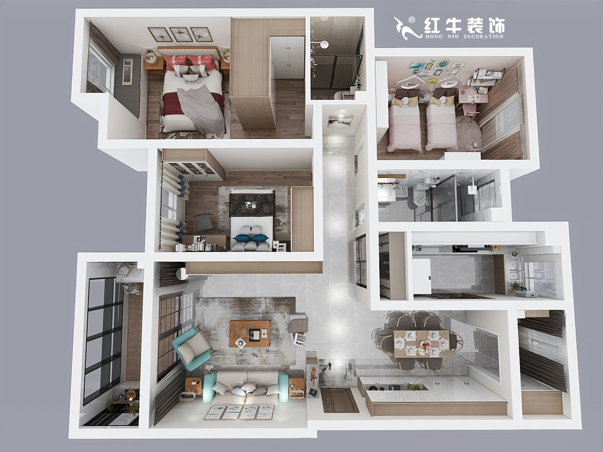 仇美蓉_雍福龍庭44-2-804-138㎡-新中式風格00鳥瞰圖