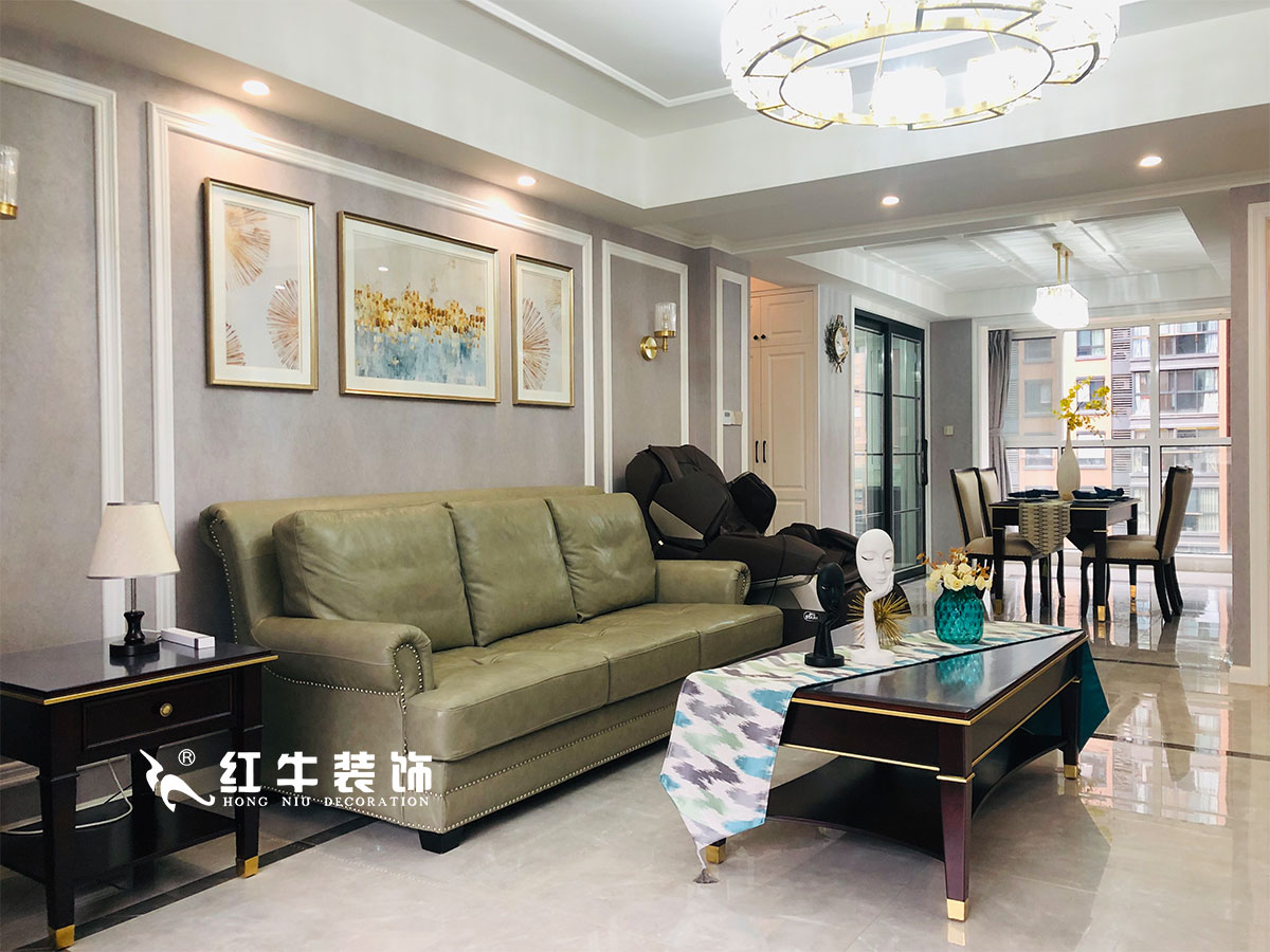 【實景案例】張智猿_紫金未來城-140㎡-美式輕奢風格_全包20萬02客廳2