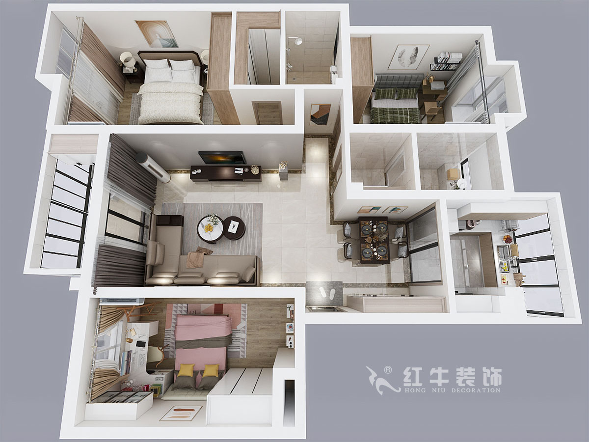 郭志成_宏圖上水園25-1104-130㎡-現(xiàn)代簡(jiǎn)約風(fēng)格_3室2廳2衛(wèi)（老房裝修）_定制家￥134817