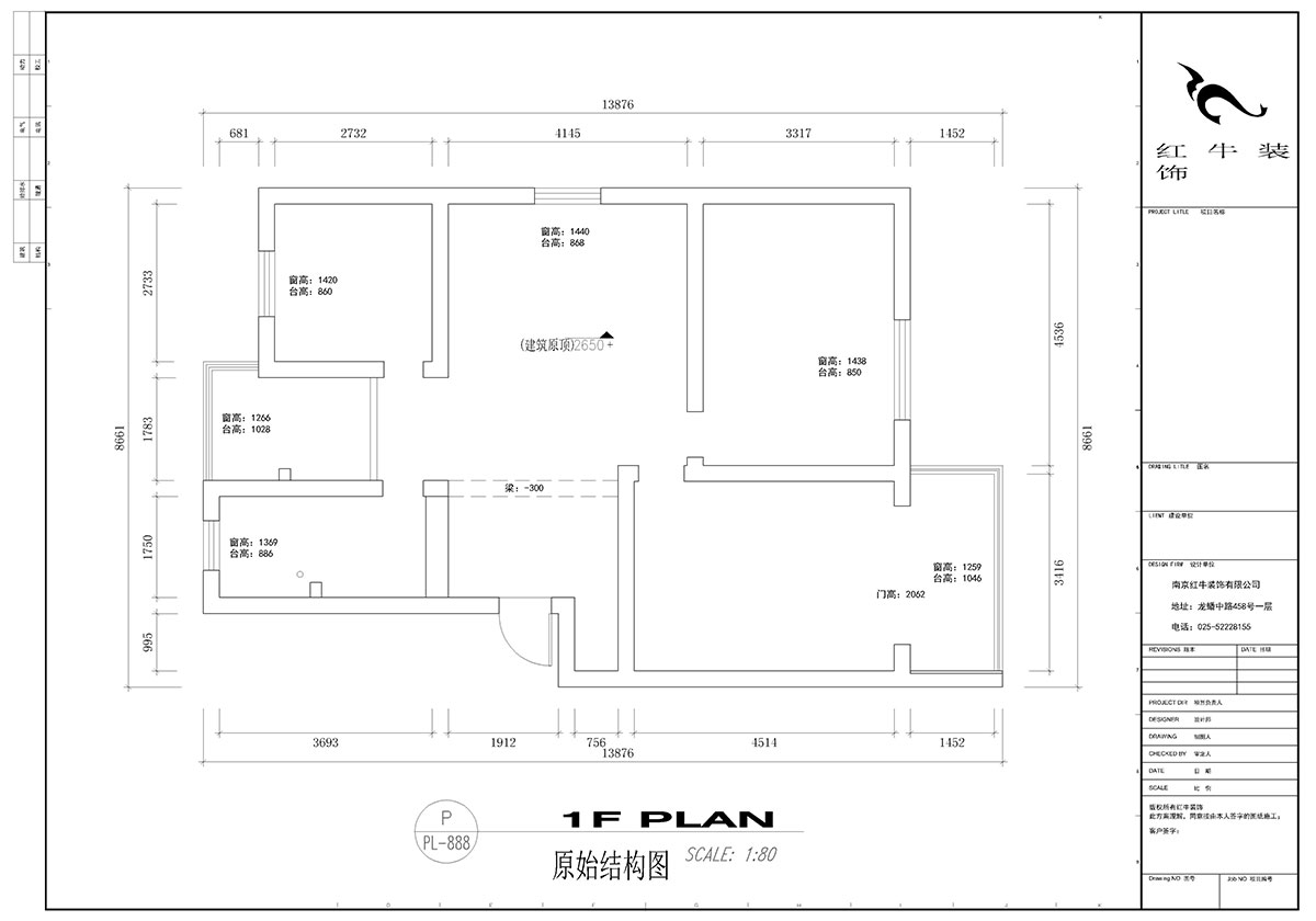 顧娟_怡居園5-19-302-102㎡-現(xiàn)代風格_3室2廳1衛(wèi)（老房裝修）_定制家￥130000_全包13萬00_01原始結構圖