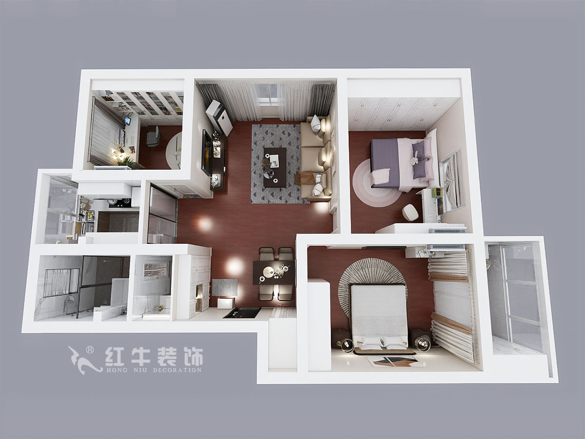 顧娟_怡居園5-19-302-102㎡-現(xiàn)代風格_3室2廳1衛(wèi)（老房裝修）_定制家￥130000_全包13萬00_04鳥瞰圖
