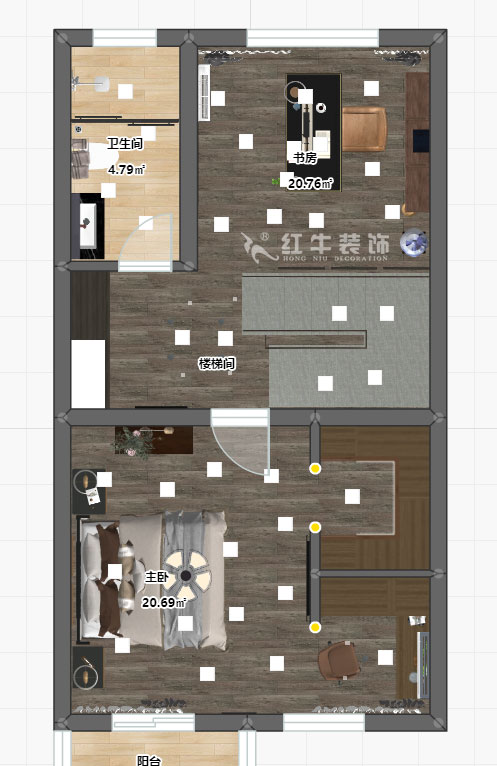 陸利民_香地美舍602-156㎡-新中式風(fēng)格_5室2廳3衛(wèi)（新房裝修）_定制家￥208000_全包25萬00_10二樓彩平圖