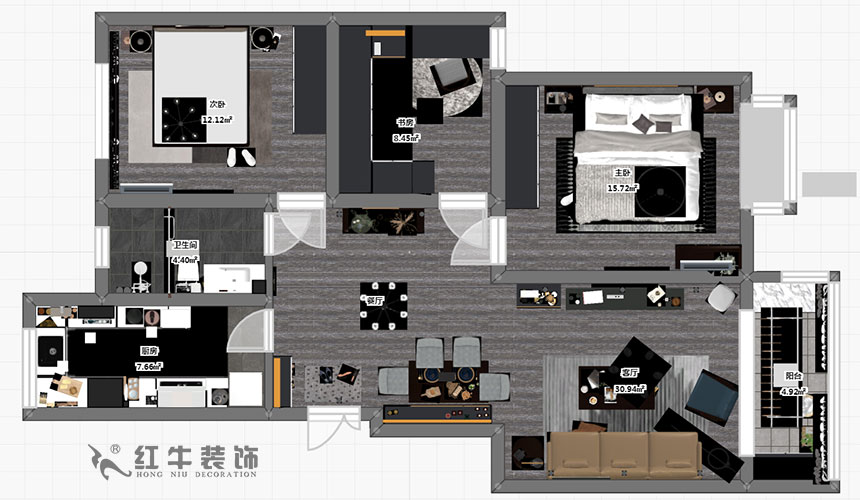 吳波_華匯康城23-404-105㎡-現(xiàn)代風(fēng)格_3室2廳1衛(wèi)（舊房裝修）_定制家￥155943_全包15