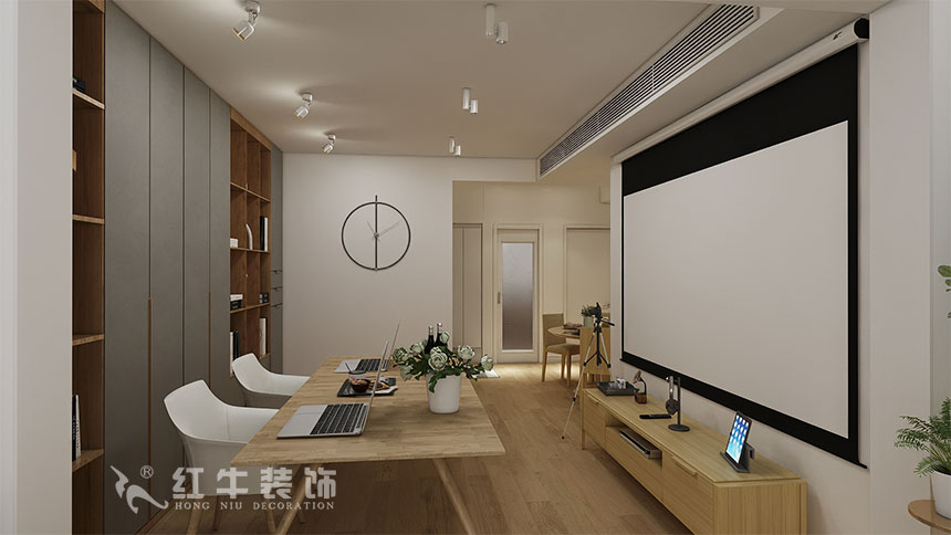 魏利利_津橋華府82㎡現(xiàn)代簡(jiǎn)約｜顛覆傳統(tǒng)客廳，即是休閑書吧又是影院05客廳