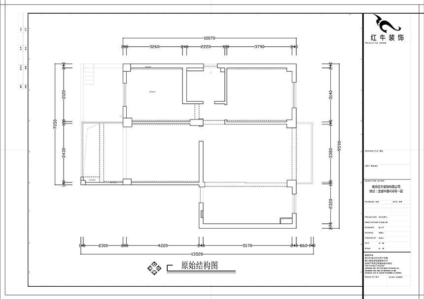 張智猿｜紅山山莊8-204-100㎡-簡中風(fēng)格｜3室1廳1衛(wèi)｜老房裝修｜定制家￥153700｜全包15萬｜00_01原始結(jié)構(gòu)圖