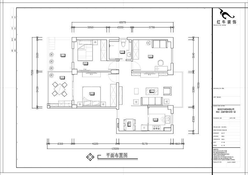 張智猿｜紅山山莊8-204-100㎡-簡中風(fēng)格｜3室1廳1衛(wèi)｜老房裝修｜定制家￥153700｜全包15萬｜00_02平面布置圖