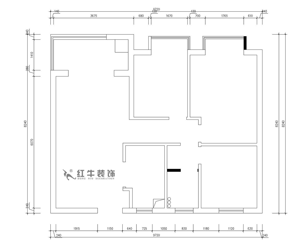 朱明琪｜仙林國際J-1802-95㎡-現(xiàn)代簡約風格｜3室2廳1衛(wèi)｜新房裝修｜成品家￥131929｜全包13萬｜00_01原始結(jié)構(gòu)圖