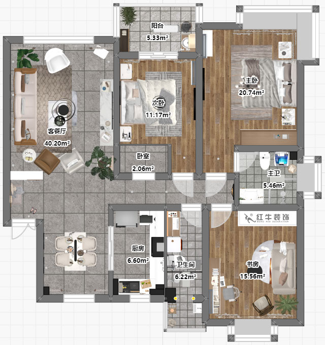 吳波｜仁恒翠竹園33-504-138㎡-現(xiàn)代風(fēng)格｜3室2廳2衛(wèi)｜新房裝修｜定制家￥155631｜全包15