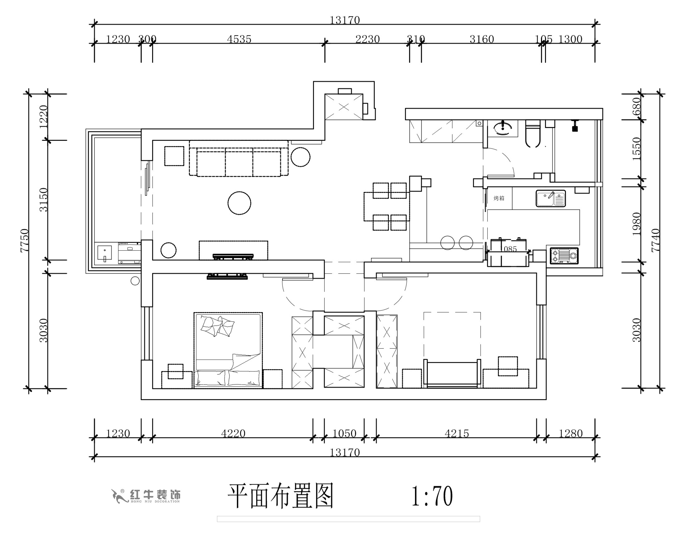 蔣?。旄@43-401-90㎡-現(xiàn)代簡約風(fēng)格｜2室1廳1衛(wèi)｜舊房裝修｜定制家￥122757｜全包12萬｜00_02平面布置圖