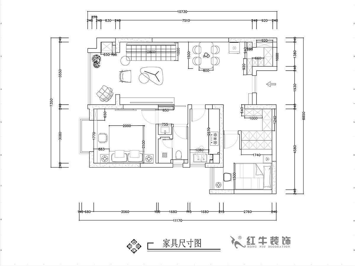 張智猿｜華山山莊4-1102-89㎡-現(xiàn)代風(fēng)格｜2室2廳1衛(wèi)｜老房裝修｜定制家￥130859｜全包14萬(wàn)｜00_03家具尺寸圖