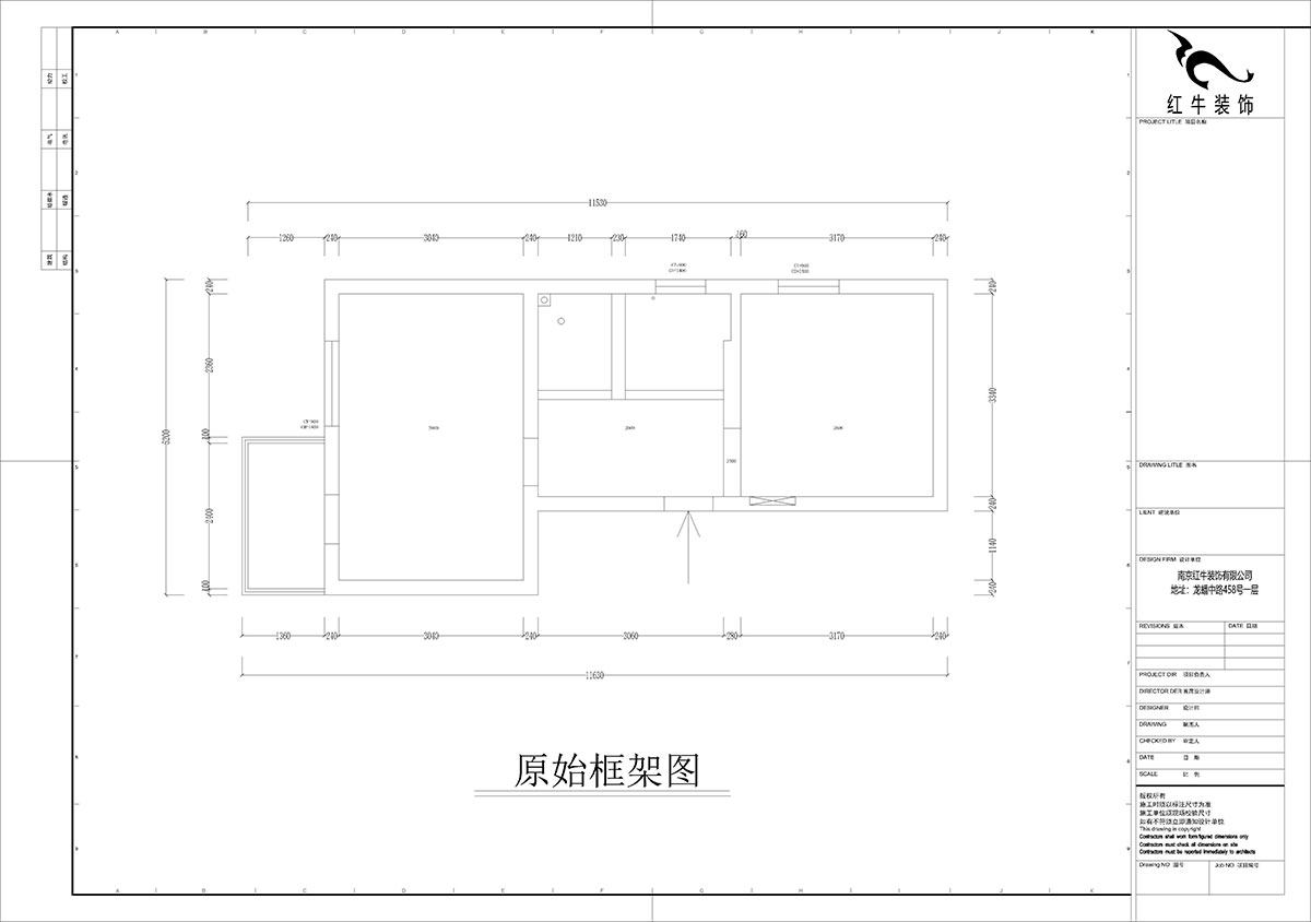 孟憲濤｜大光路菜市口1號2-2-205-50㎡-簡約風格｜1室1廳1衛(wèi)｜老房裝修｜定制家｜全包9萬｜00_01原始框架圖