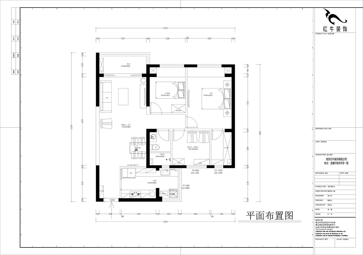 孟憲濤｜句容碧桂園星悅灣20-2-604-105㎡-簡中風(fēng)格｜3室1廳1衛(wèi)｜新房裝修｜定制家｜全包14萬｜00_02平面布置圖