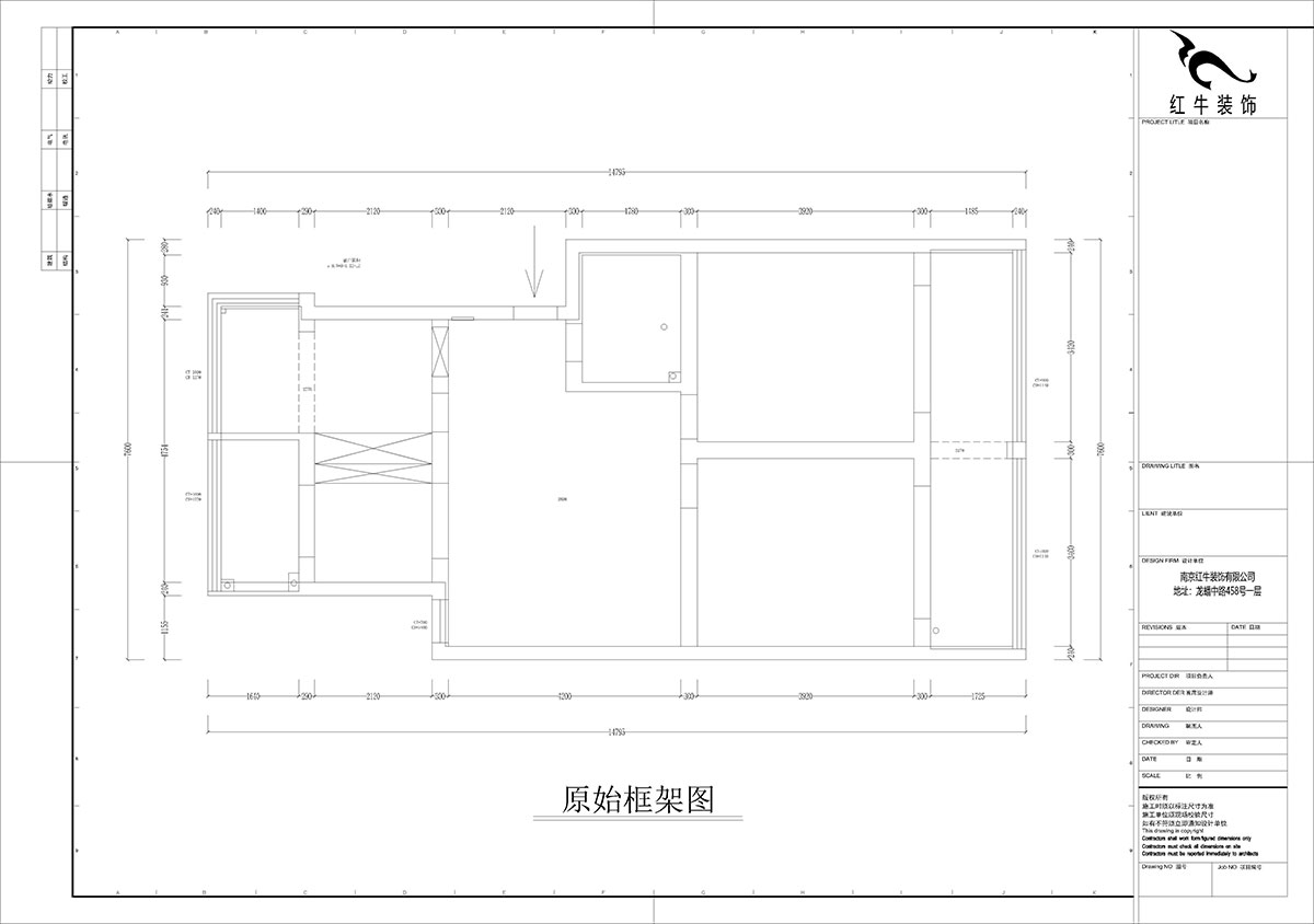 孟憲濤｜估衣廊18-3-305-100㎡-簡約風(fēng)格｜3室2廳1衛(wèi)｜老房裝修｜定制家｜全包14萬｜00_01原始框架圖
