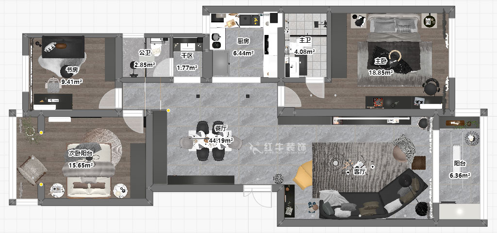 吳波｜翠屏國(guó)際15-1-502-128㎡-現(xiàn)代風(fēng)格｜3室2廳2衛(wèi)｜老房裝修｜定制家｜全包14