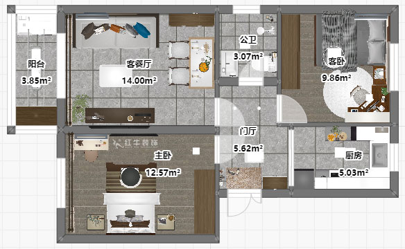 吳波｜馬臺街56號502-401-60㎡-現(xiàn)代風(fēng)格｜2室2廳1衛(wèi)｜老房裝修｜定制家｜全包9