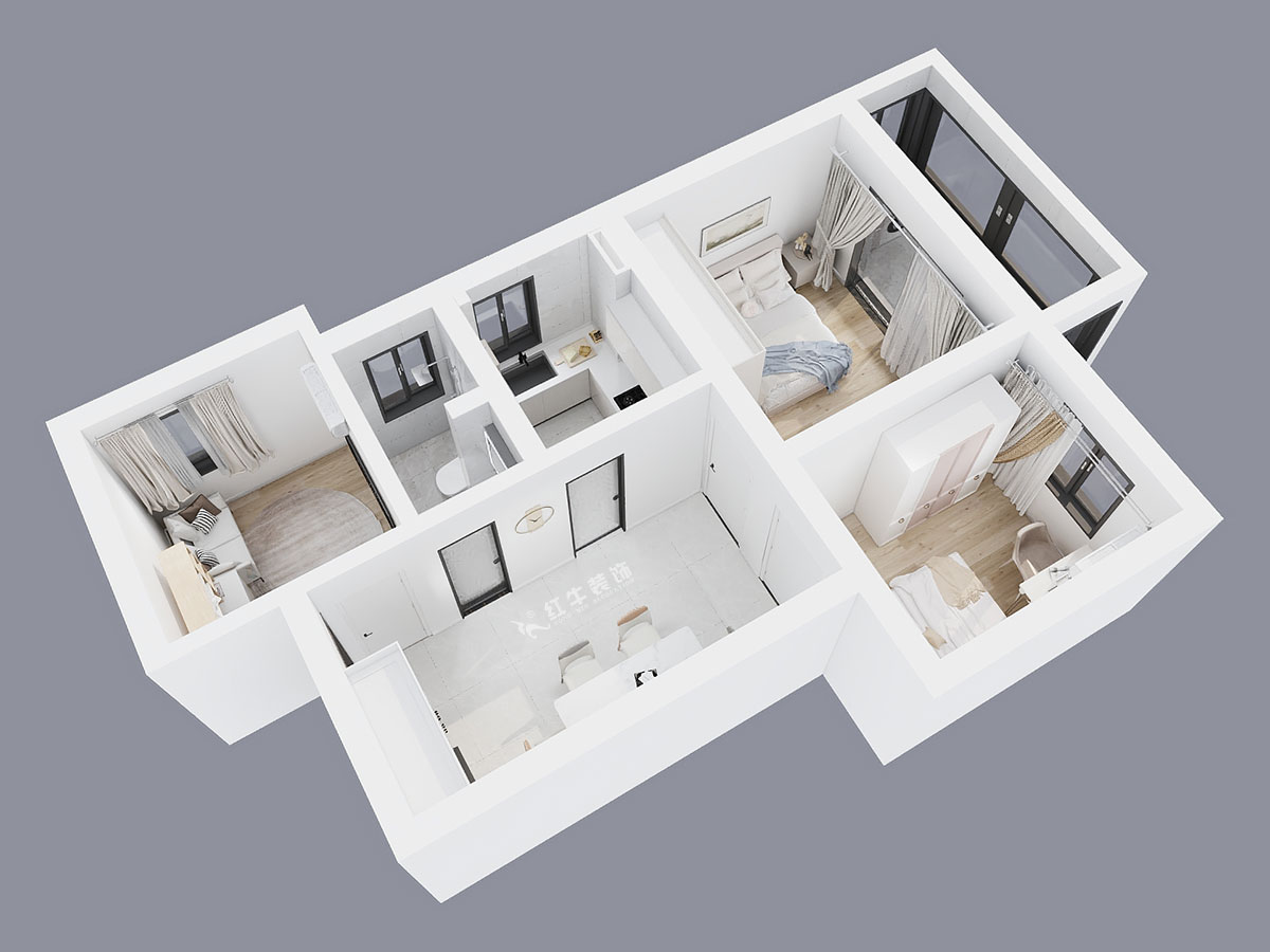 蔣琛｜建鄴路住宅小區(qū)72-1806-70㎡-現(xiàn)代簡(jiǎn)約風(fēng)格｜3室1廳1衛(wèi)｜老房裝修｜定制家｜全包10萬(wàn)｜00_04鳥(niǎo)瞰圖