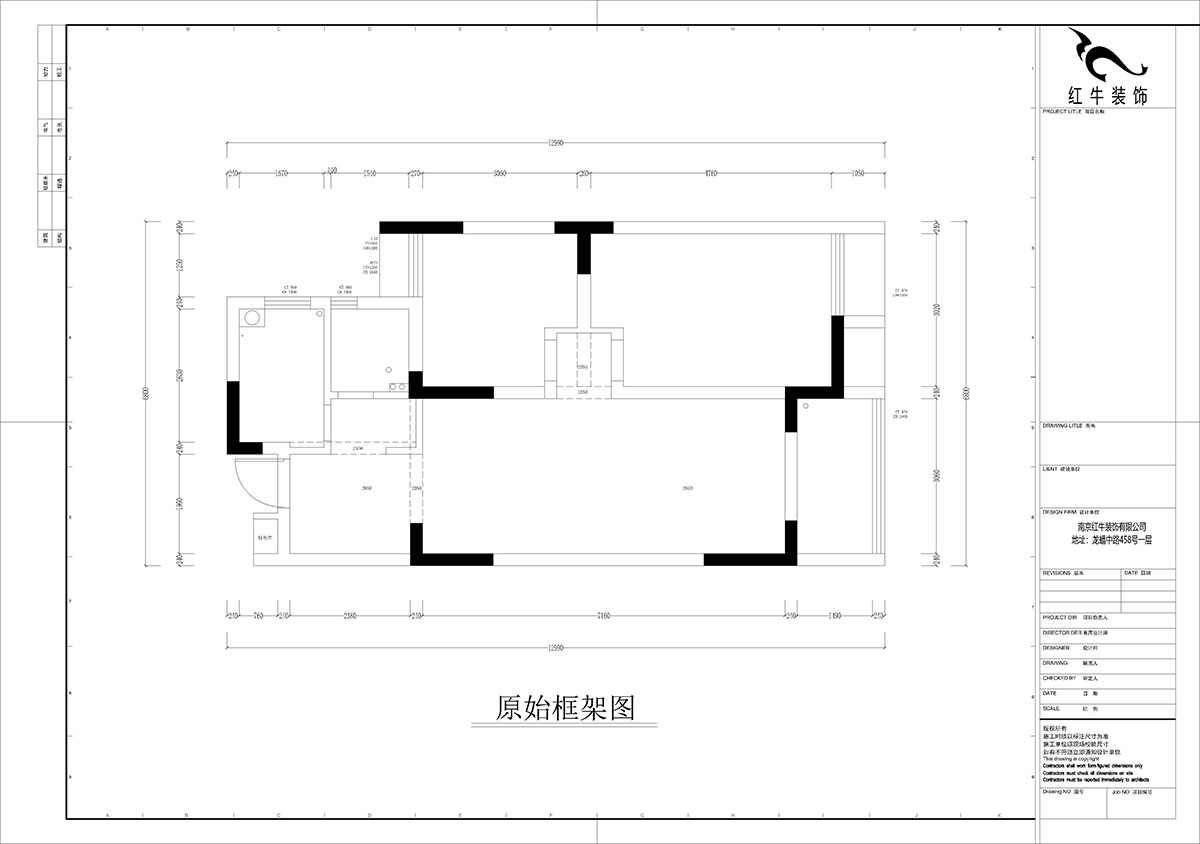 孟憲濤｜紫楊佳園2-505-85㎡-現(xiàn)代簡約風(fēng)格｜2室2廳1衛(wèi)｜老房裝修｜定制家｜全包12萬｜00_01原始框架圖