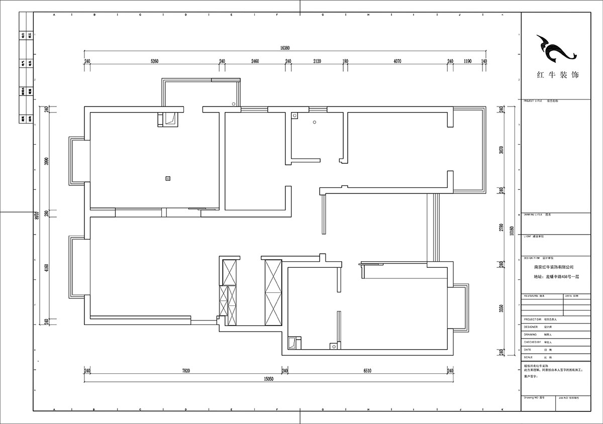 陸利民｜東郊美樹苑2-901-150㎡-現(xiàn)代簡約風格｜4室2廳2衛(wèi)｜舊房裝修｜定制家｜全包21萬｜00_01原始結(jié)構(gòu)圖