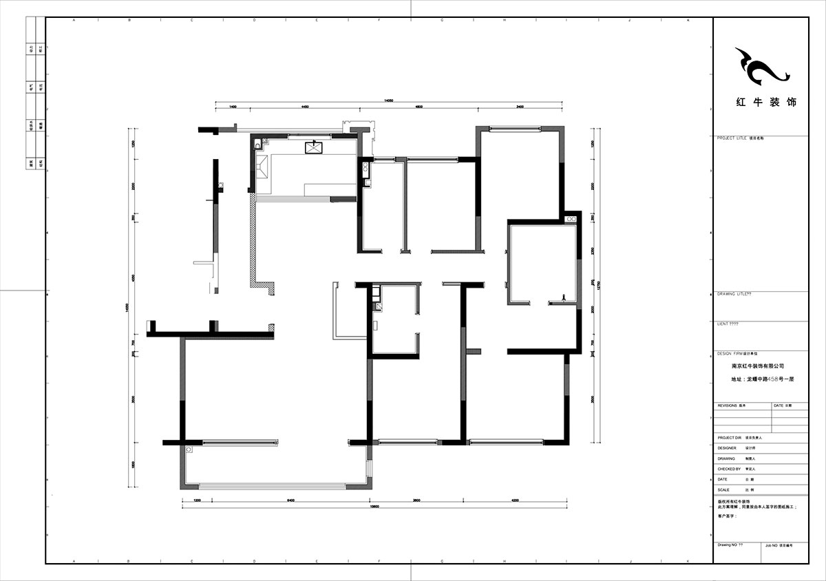 【實景案例】陸利民｜東原印長江-205㎡-現(xiàn)代風格｜4室2廳2衛(wèi)｜精裝修改造｜定制家｜全包15萬｜00_01原始結(jié)構(gòu)圖