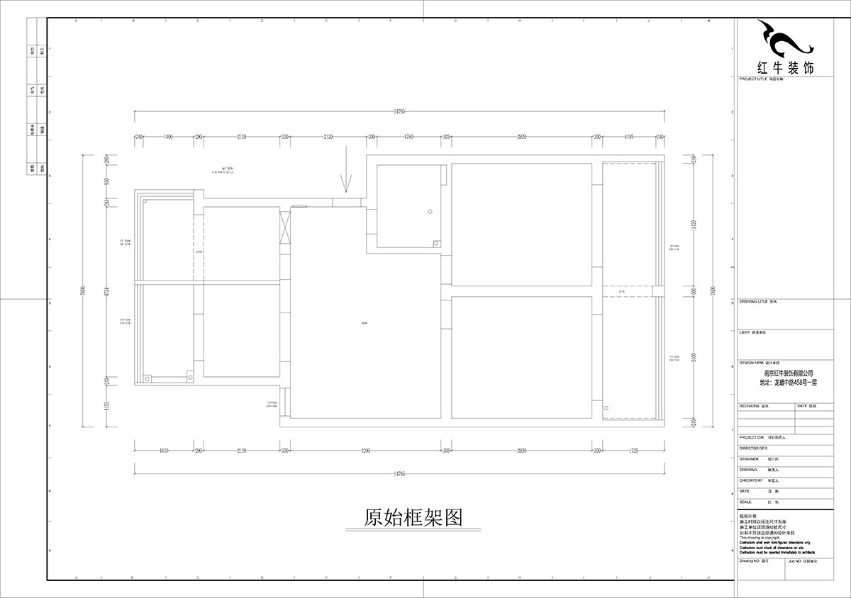 【實景案例】孟憲濤｜估衣廊18號305-100㎡-現(xiàn)代簡約風格｜3室2廳1衛(wèi)｜老房裝修｜定制家｜全包13萬｜00_01原始框架圖