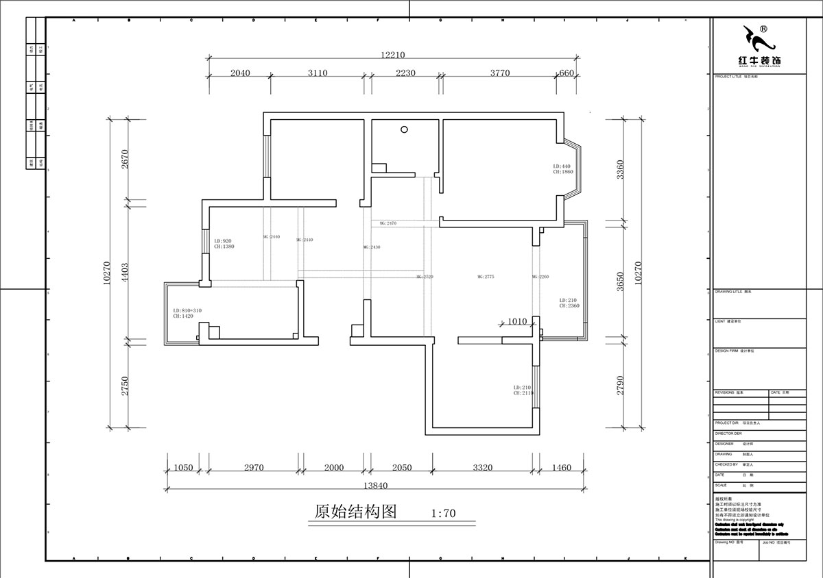 蔣?。汩坷?-3-1101-260㎡-現(xiàn)代簡(jiǎn)約風(fēng)格｜4室3廳2衛(wèi)｜老房裝修｜定制家｜全包29萬｜00_01一層原始結(jié)構(gòu)圖