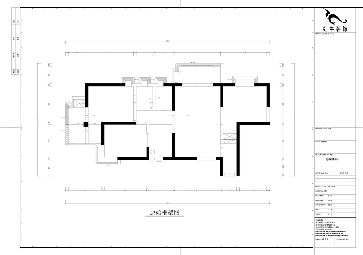 孟憲濤｜龍園北路80號(hào)1-2706-130㎡-現(xiàn)代簡約風(fēng)格｜4室2廳2衛(wèi)｜老房裝修｜定制家｜全包16萬｜00_01原始框架圖